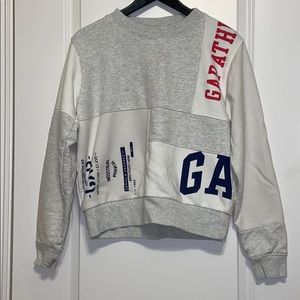 Vintage Gap Y2K 90’s patchwork sweatshirt grey/wht